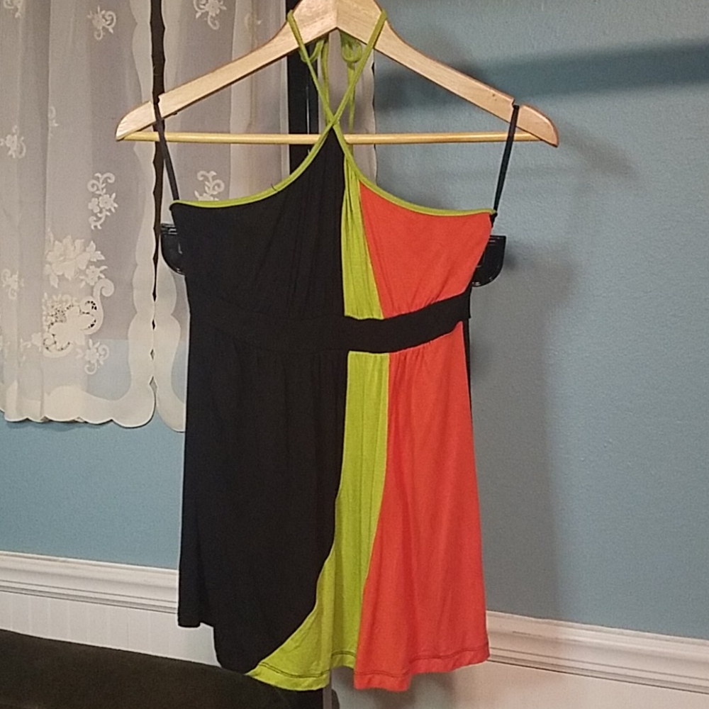 Charlotte Russe Color Block Halter Top